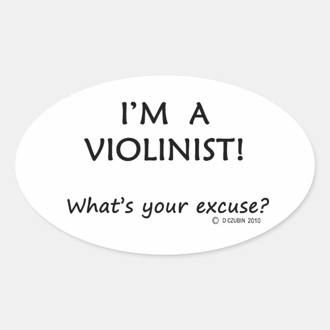 Violinist Excuse Oval Sticker (Front)