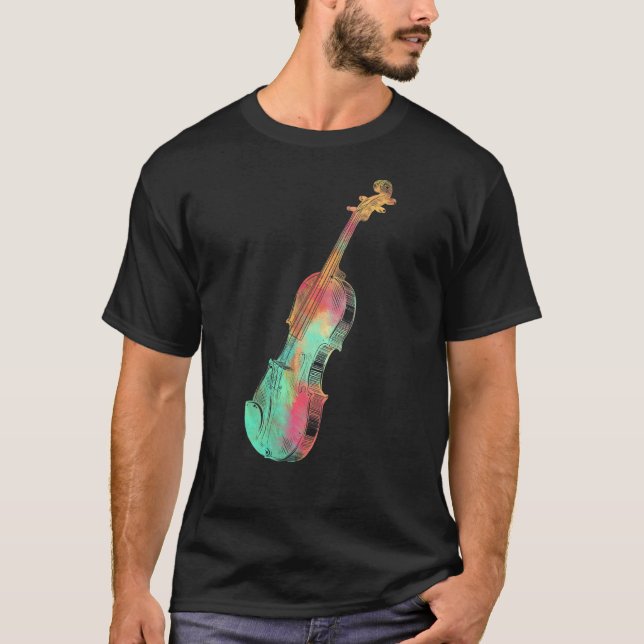 Violinist For Men Women Colourful Style Violin T-Shirt (Front)