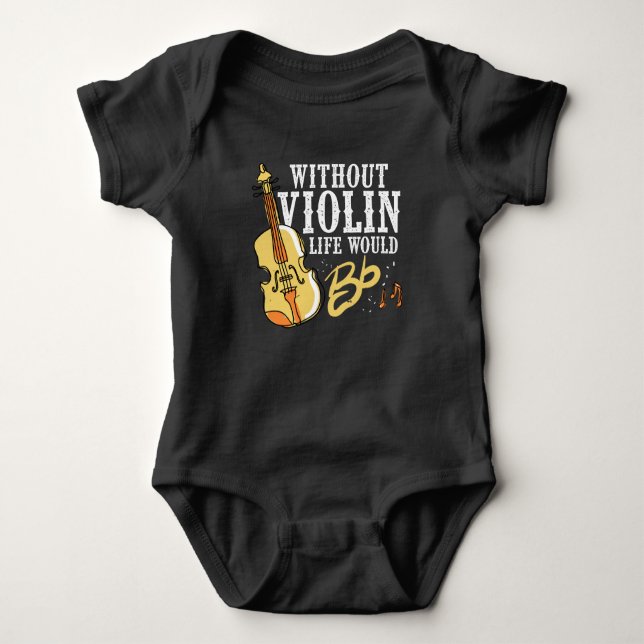 Violinist Gift Idea for Musician Violin Instrument Baby Bodysuit (Front)