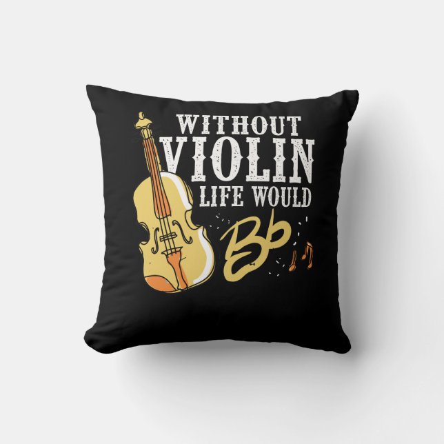 Violinist Gift Idea for Musician Violin Instrument Cushion (Front)