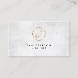 Violinist Gold Violin Icon Business Card