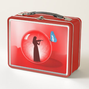 Violinist in Sphere Metal Lunch Box