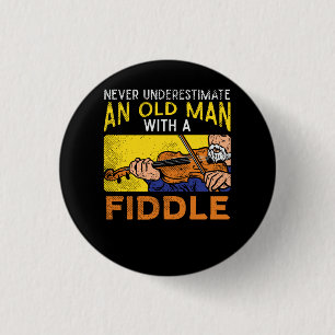 Violinist Old Man 3 Cm Round Badge