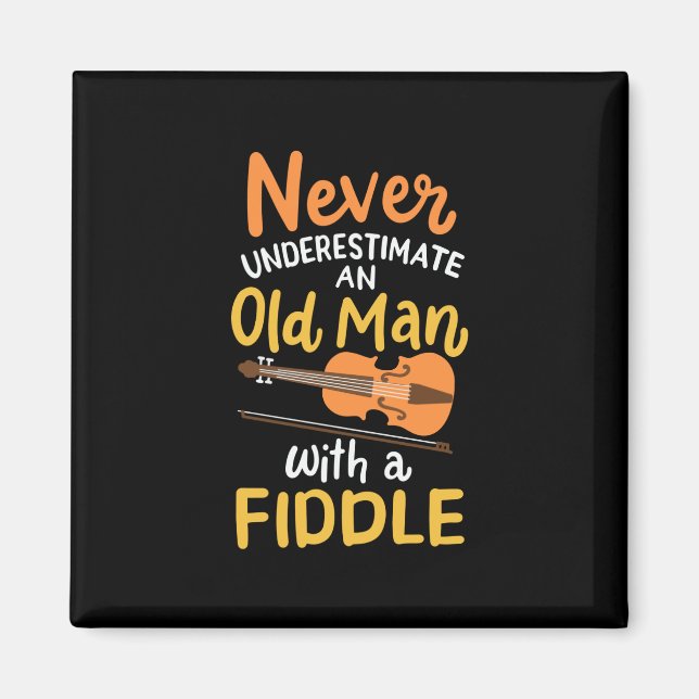 Violinist Old Man Magnet (Front)
