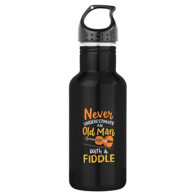 Violinist - Old Man with a Fiddle 532 Ml Water Bottle (Front)