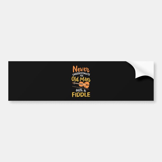Violinist - Old Man with a Fiddle Bumper Sticker (Front)