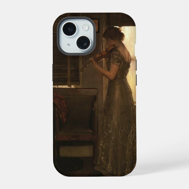 Violinist Postcard iPhone 15 Case (Back)