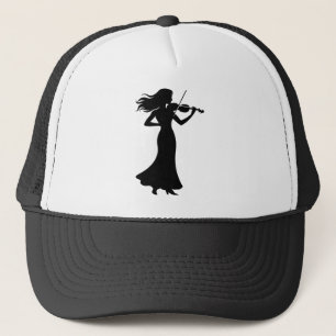 Violinist Silhouette Lady Trucker Hat