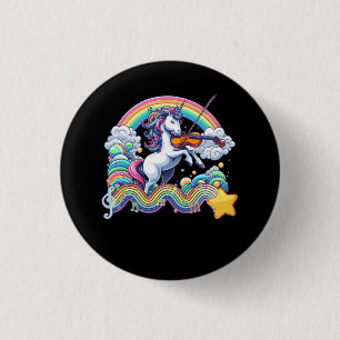 Violinist Unicorn Playing Violin Viola Player Musi 3 Cm Round Badge
