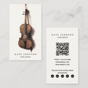 Violinist Vintage Violin Musician Teacher Business Card