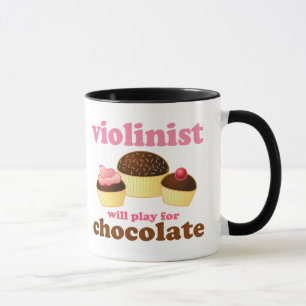 Violinist will Play for Chocolate Mug