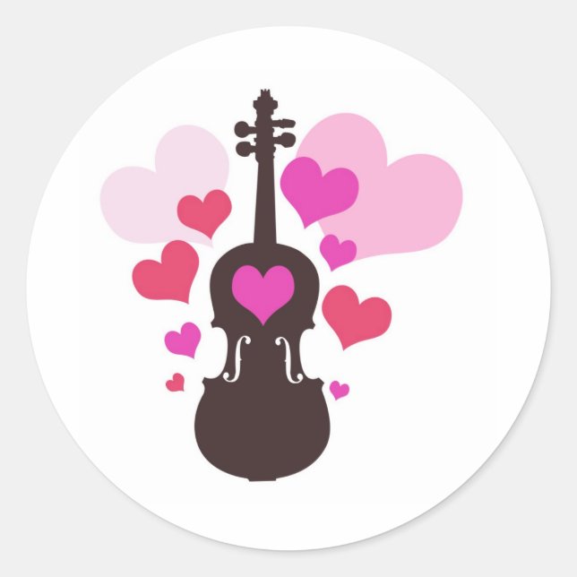 violinlove classic round sticker (Front)