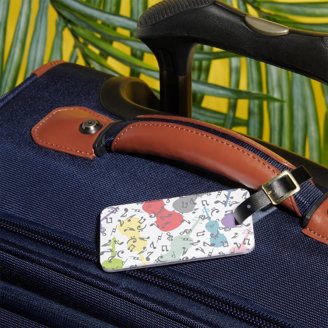 Violins And Musical Notes Luggage Tag (Creator Uploaded)