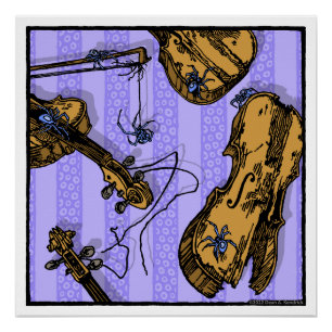 Violins and Spiders - Pop Goth Nightmare Surreal Poster