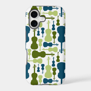 Violins - Blue and Green Pattern