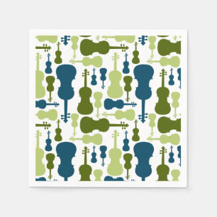 Violins - Blue and Green Pattern Napkin