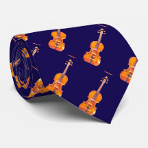 Violins Musical Instrument Patterned Navy Blue