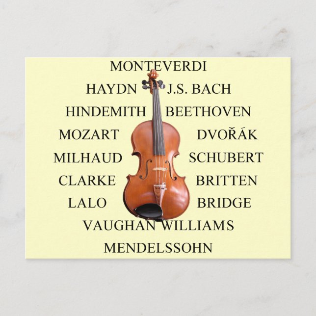 Violist Composers Postcard (Front)