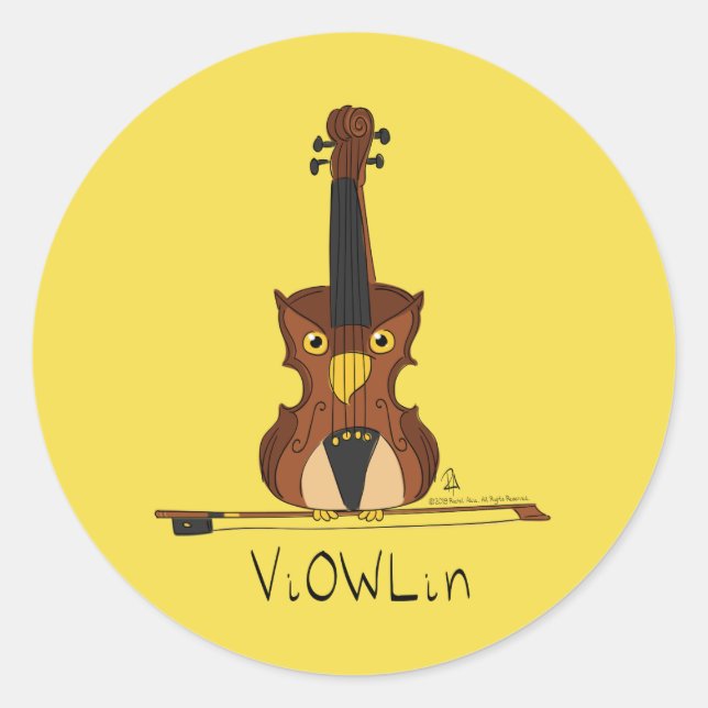 ViOWLin Violin Owl Music Stickers (Front)