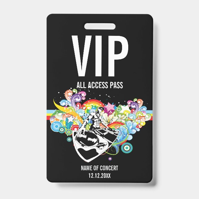 VIP All Access Concert Pass ID Badge (Front)