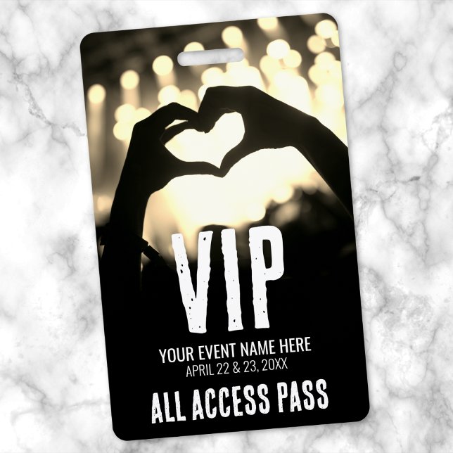 VIP All Access Custom Concert ID Badge (Custom VIP All Access Concert Badge)