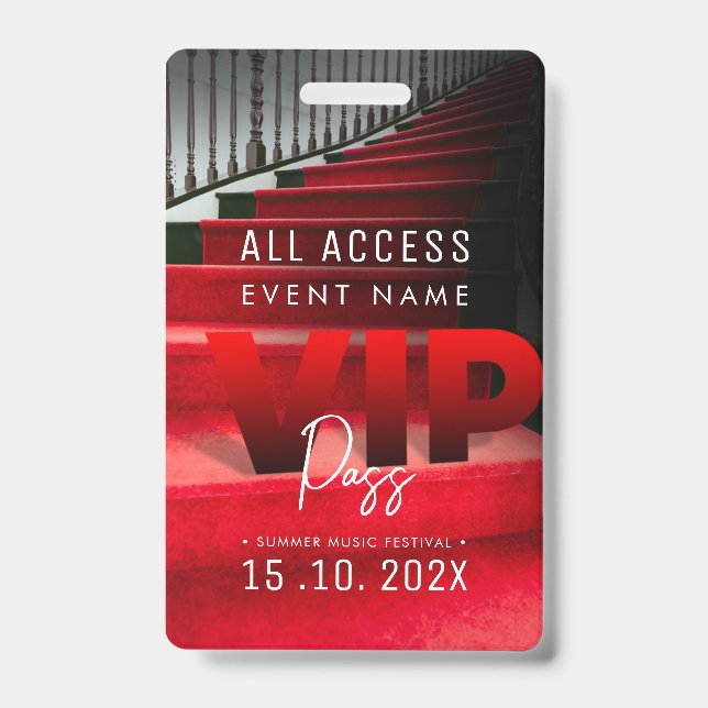 VIP All Access Event ID Badge (Front)