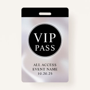 VIP All Access Event Simple Iridescent Pearl Badge ID Badge