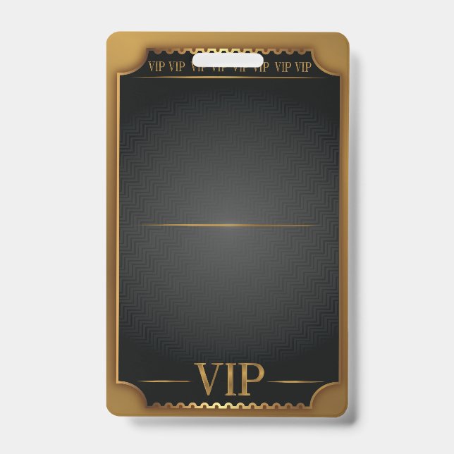 VIP ALL ACCESS Gold Pass BLANK Customise Yourself ID Badge (Front)