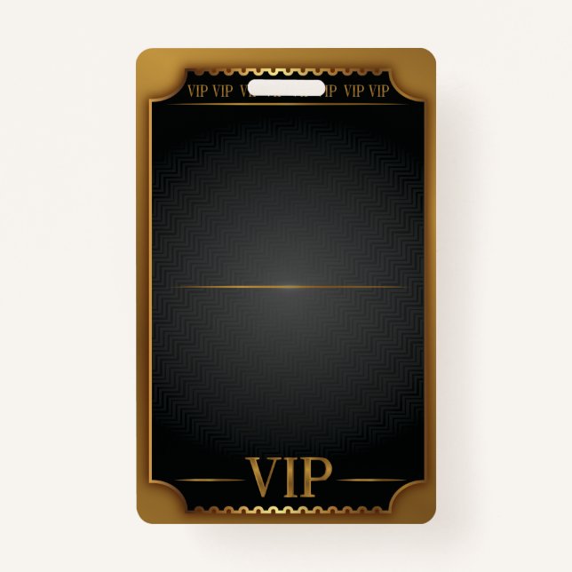 VIP ALL ACCESS Gold Pass BLANK Customise Yourself ID Badge (Front)