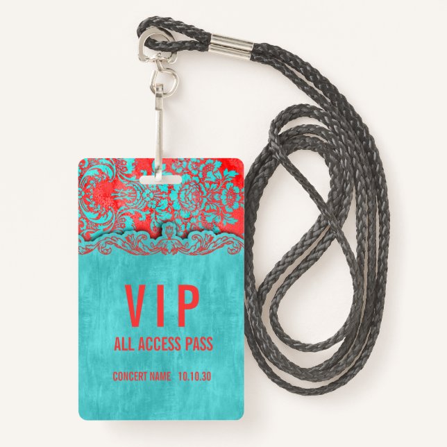 VIP All Access Name Photo Custom Concert Badge ID Badge (Front with Lanyard)