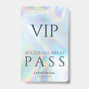 VIP All Access Pass Business Logo Holographic ID Badge