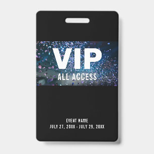 VIP All Access Pass Concert Event ID Badge