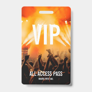 VIP All Access Pass Concert Event ID Badge