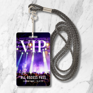 VIP All Access Pass Concert Event ID Badge