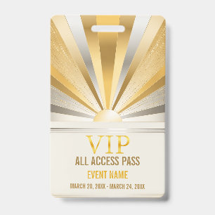 VIP All Access Pass Event ID Badge