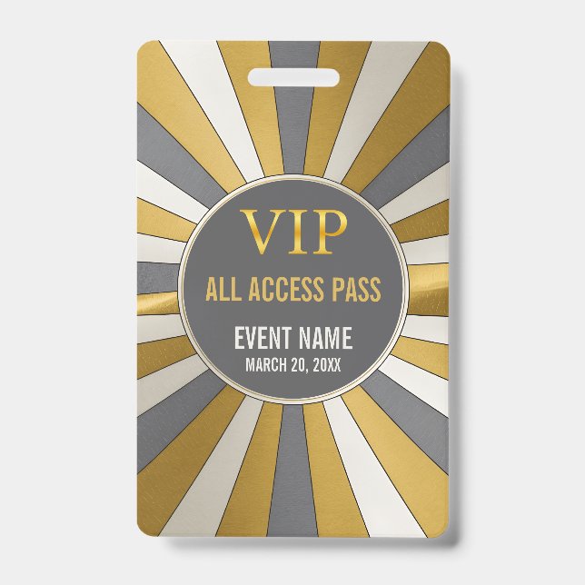 VIP All Access Pass Event ID Badge (Front)