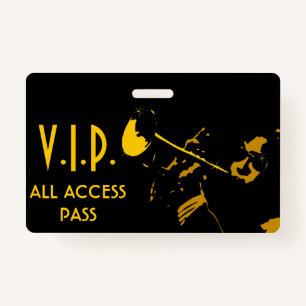 VIP All Access Pass for Musical Event ID Badge
