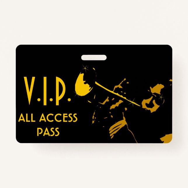VIP All Access Pass for Musical Event ID Badge (Front)