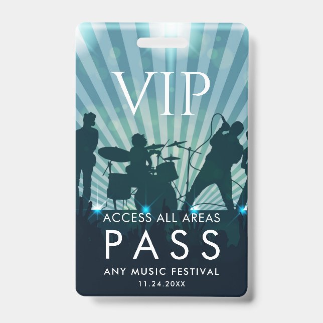 VIP All Access Pass Music Festival Custom ID Badge (Front)