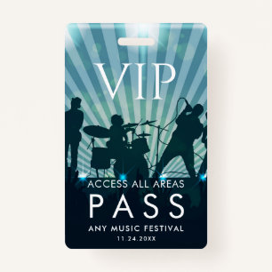 VIP All Access Pass Music Festival Custom ID Badge