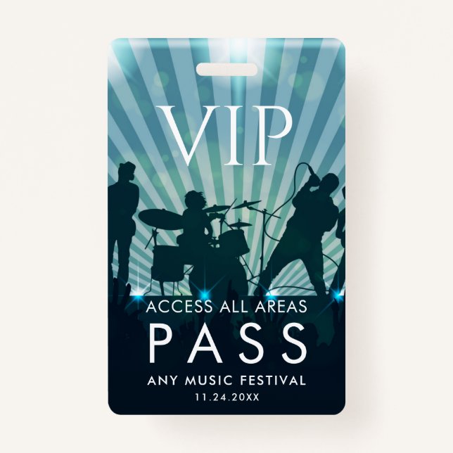 VIP All Access Pass Music Festival Custom ID Badge (Front)