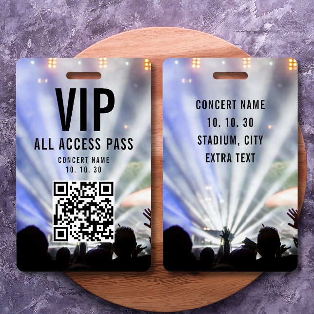 VIP All Access Pass QR Code Concert ID Badge (Creator Uploaded)