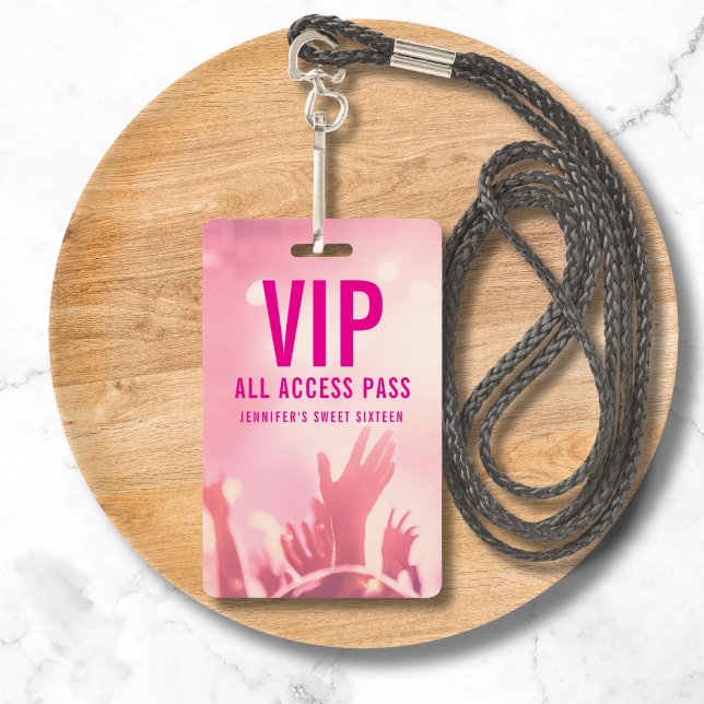 VIP All Access Pass Sweet Sixteen Birthday ID Badge (Creator Uploaded)