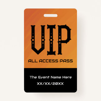 VIP All Access Pass Ticket Holder ID ID Badge