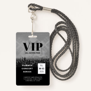 VIP All Access QR Code Concert Badge ID Badge