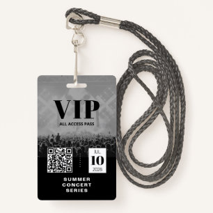 VIP All Access QR Code Event Badge ID Badge