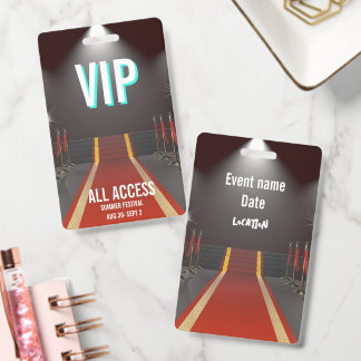 VIP All Access Red Carpet Spotlight Event ID Badge