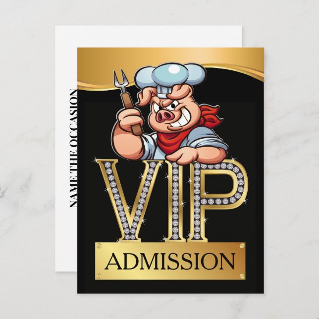 VIP Barbecue / Pig Pickin' INVITATION  Postcard (Front/Back)