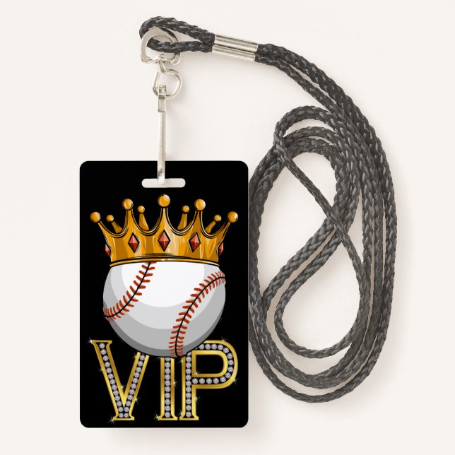 VIP Baseball Lanyard Badge ID Badge (Front with Lanyard)