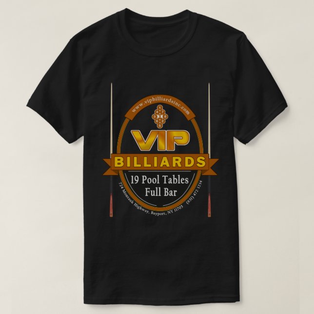 VIP Billiards Retro Look T-Shirt (Design Front)